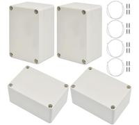 ADERTOS 4 PCS Cajas de Conexiones, Caja de Conexiones Impermeable IP65, Caja Estanca Exterior Electrica, Cajas de Proyectos Electrónica, Caja de Derivación para Eléctricos Comunicaciones (Blanco)