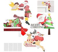 ADERTOS 4 PCS Decoración Navidad Puerta Entrada, Traje de Marco de Puerta de Navidad, Adornos de Navidad Navideños para Puertas, Decoraciones de Marco de Puerta de Navidad para Puertas Ventanas Pared