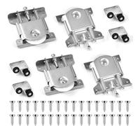 ADERTOS 4 PCS Ruedas Puerta Corredera Armario Empotrado Hierro Galvanizadas con Diseño de Doble Resorte Ruedas Silenciosas para las Puertas de las Armarios Empotrados Escaparates Reemplazo de Rodillos