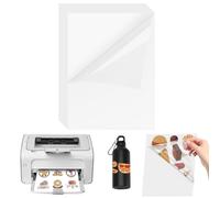 ADERTOS 50 Hojas Papel Adhesivo de Vinilo Transparente para Imprimir A4 Vinilo Imprimible (210 * 297mm)