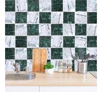 ADERTOS 50 PCS Pegatinas Azulejo Adhesivo 15 * 15cm, Pegatinas de Baldosas, Pegatinas Autoadhesivas Azulejos, Adhesivos para Azulejos, Pegatinas Pared PVC Impermeable para Azulejos de Baño y Cocina