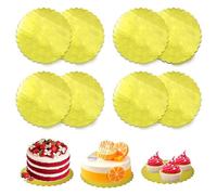 ADERTOS 8 PCS Tablas para Tartas, Base Redonda de Cartón 20cm, Soportes para Pasteles y Dulces (Dorado)