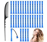 ADERTOS 80 PCS Rulos para el Pelo Pequeños, Kit de Permanente para el Pelo Rizado, Rulos para Permanente de Pelo, Varillas de Permanente de Cabello con Peine para Herramienta de Peinado