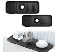 ADERTOS Alfombrilla de Silicona para Grifo, 2 PCS Tapete Grifo Cocina, Alfombrilla Absorbente para Grifo, Tapete Absorbente para Grifo Alfombra Silicona Grifo para Cocinas Baños (45 * 14cm/37 * 14cm)