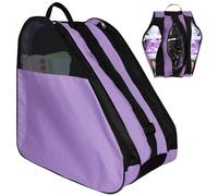 ADERTOS Bolsa de patinaje sobre ruedas morada mejorada, bolsa unisex de tela Oxford, bolsa de transporte transpirable para patines en línea, bolsa de transporte triangular con correa ajustable para