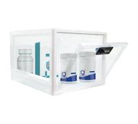 ADERTOS Caja de Almacenamiento con Cerradura Caja de Bloqueo de Medicamentos Cajas de Bloqueo Transparente Box de Seguridad para Medicamentos, Alimentos, Aperitivos, Teléfono (Blanco)