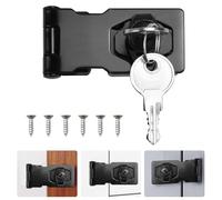 ADERTOS Cerradura Armario con Llave, Cerrojo de Candado de Aleación de Zinc, Cierre de Hebilla Candado, Cerradura Puerta con Candado y Tornillos para Armarios Cajones Gabinetes (Negro, 2,5 Pulgadas)