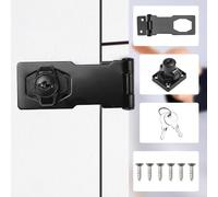 ADERTOS - Cerrojo y grapa de 4 pulgadas con candado, cerradura de cerrojo con llave resistente, cerradura de puerta de cobertizo, cerrojos de puerta con llave para armarios, puertas de armario