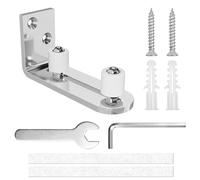 ADERTOS Guia Suelo Puerta Corredera Madera Ruedas Puerta Corredera Granero Guía de Suelo Ajustable Guía de Piso Silencioso Antiarañazos para Puertas Correderas Graneros Máx. 69mm Grosor, Plata