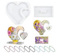 ADERTOS Molde de Resina para Marco de Fotos, Molde de Resina Epoxi en Forma de Corazón, Marco de Fotos Resina Epoxi, Moldes de Resina de Corazón para Fundición Regalos Decoración del Hogar