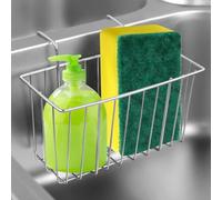 ADERTOS Organizador de Fregadero sin Taladrar, Soporte de Esponja de Acero Inoxidable, Organizador Fregadero Cocina, Porta Estropajos Cocina, Organizador Fregadero Multifuncional para Baño Cocina