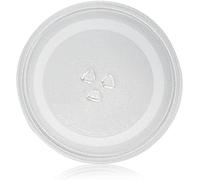 ADERTOS Plato Microondas Universal 245mm Microondas Plato Cristal Bandeja Microondas Cristal Recambio Plato Giratorio para Horno Microondas - Vidrio Resistente Antideslizante, con 3 Fijadores
