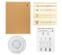 ADERTOS Tabla de Macramé 28 * 38cm, Macramé Project Board, Tablero de Macramé de Doble Cara con Rejillas, Tabla de Trenzado con 30 Lápices en Forma de T y 5 Reglas Auxiliar para Trenzar, Pulsera