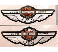 Adesivi Compulsivi - Adhesivos resinados con el emblema/logotipo de Harley Davidson - Logotipo clásico con calavera - Juego de pegatinas resinadas con efecto 3DPara tanque o casco.