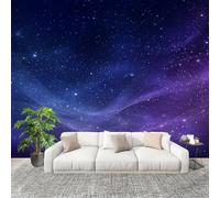 Adesivi murali DIY Fotomurali Decorazioni 400x280 cm Cielo Stellato Da Sogno Rimovibili Murale Carta da Parati Fotografica Viola per Camerette Bambini Camera da Letto Soggiorno Ufficio