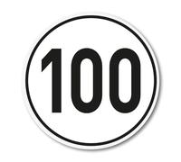 Adesivo 100 km/h | Dimensione Ø 20 cm | Adesivo di velocità | kfz758