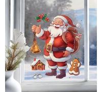 Adesivo Murale Creativo Natalizio, Grandi Adesivi Murali 3d Di Babbo Natale, Per Porte Con Renne, Decorazioni Rimovibili Le Vacanze Invernali, Da Finestra E Frigorifero(#B)