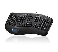 Adesso AKB-450UB - Ergonomic Keyboard with Built-in Touchpad, Wired, Multimedia Hotkeys, Split Keys Design, Built-in Palm Rest for Comfort - Compatible for PC & Windows XP/7/8/10