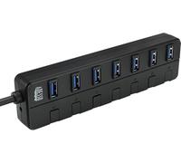 Adesso AUH-3070P USB 3.0 (3.1 Gen 1) Type-A 5000 Mbit/s Negro - Hubs y concentradores (USB 3.0 (3.1 Gen 1) Type-A, USB 3.0 (3.1 Gen 1) Type-A, 5000 Mbit/s, Negro, 0,61 m, Corriente alterna, USB)