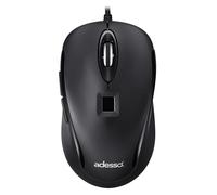 Adesso iMouse F1 - Ratón USB con cable y lector de huellas dactilares 1200 DPI Cifrado AES 256 Biométrico Seguridad Windows Hello Compatible con TAA Cumple con la normativa TAA Fabricado en Taiwán