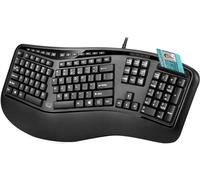 Adesso TruForm AKB-150SB-TAA Teclado ergonómico para Lector de Tarjetas Inteligentes (Cumple con TAA)