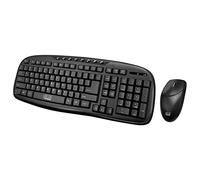 Adesso WKB-1330CB - Wireless Keyboard and Mouse Combo, Desktop Keyboard, Ambidextrous Mouse, Multimedia Hotkeys, Long Battery Life with USB Nano Receiver for Desktop/PC/Windows XP/7/8/10