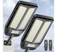 Adewalk Luces solares para exteriores, luces solares de inundación con lente convexa, del anochecer al amanecer, IP66 impermeables, luces solares de calle al aire libre