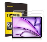 Adeway 2 Pack Protector de Pantalla para iPad Air 13" (7ª 2025 M3 y 6ª 2024 M2) & iPad Pro 13" 7ª 2024 M4 - Vidrio Templado Antirayaduras, Compatible con Apple Pencil y Face ID, Instalación Fácil