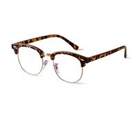 ADEWU Gafas Retro con Filtro Luz Azul Hombre Mujer Gafas Nerd Sin Graduación Media Montura Comodidad Ocular para PC Tablet Móvil