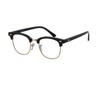 ADEWU Gafas Retro con Filtro Luz Azul Hombre Mujer Gafas Nerd Sin Graduación Media Montura Comodidad Ocular para PC Tablet Móvil