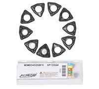 Adfaga 10 insertos de torneado de carburo WCMX, herramientas de torno CNC de alta precisión, insertos indexables duraderos para mecanizado de acero, hierro fundido y metales no fer (WCMX040208FX)