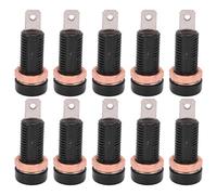 Adfaga 10 piezas 4 mm conector tipo banana conector de poste de encuadernación latón ABS material adaptador de montaje en panel para instrumentos electrónicos proyectos de bricolaj (negro)