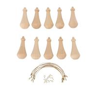Adfaga 10 Piezas Colgantes de Madera Sin Terminar Adornos de Clavijas para Manualidades de Pintura DIY Decoración del Hogar de Vacaciones Adornos Colgantes de Madera Natural 2x5cm