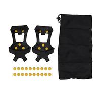 Adfaga 10 Studs Crampones Antideslizantes Nieve Hielo Escalada Zapatos Picos Tacos de Agarre para Actividades al Aire en Invierno Caucho Acero Inoxidable Cubierta de Zapato Ligera (l)