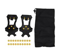 Adfaga 10 Studs Crampones Antideslizantes Nieve Hielo Escalada Zapatos Picos Tacos de Agarre para Actividades al Aire en Invierno Caucho Acero Inoxidable Cubierta de Zapato Ligera (SG)