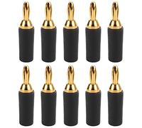 Adfaga 10 UNIDS J10007 2.5mm Conector de Enchufe Banana de Latón Chapado en Oro Enchufes de Prueba de Alta Conductividad para Instrumentos Electrónicos Equipos Industriales Maquina (negro)