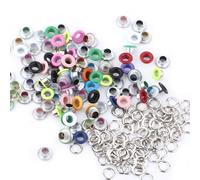 Adfaga 100 Ojales Metálicos de 5 mm para Scrapbooking, Juego de Hebillas, Ojales Redondos de Metal con Arandelas para Manualidades de Cuero, Fabricación de Tarjetas, Proyectos de B (Color mezclado)