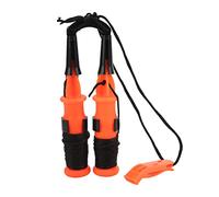 Adfaga 2 púas de Seguridad para Pesca en Hielo de Alta Resistencia con Silbato de Emergencia, Equipo de Supervivencia de Invierno para entusiastas del Aire, plástico ABS, Construc (Cuerda Negra)