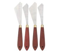 Adfaga 4 piezas de acero inoxidable paleta cuchillo en forma de pintura al óleo arte espátula mezcla raspador acrílico