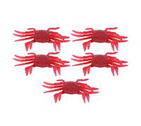 Adfaga 5 Unids Simulación Artificial Forma De Cangrejo Tridimensional Cebo Suave Aparejos De Pesca Agua Salada Equipo De Pesca De Agua Dulce Material De PVC Color Rojo 6.3x4x1cm
