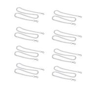 Adfaga 8pcs cadenas de bordillo de aluminio 39.4 pulgadas de joyería de largo fabricando la cadena de bricolaje de la cadena de plata collar de collar accesorios de tobillo