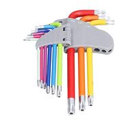 Adfaga 9pcs Star Hex Wex Juego de llave de llave hexadecimal Premium Vanadium Steel Like Tool Tool Kit para mantenimiento del hogar Reparación de proyectos de bricolaje Diables