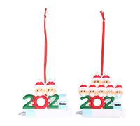 Adfaga Adornos navideños Personalizados de la Vacuna 2021 con diseño de Papá, Adornos Colgantes de PVC Pintados a Mano para Regalar a Familiares y Amigos en Navidad (Juego de 2 pi (Una Familia de 2