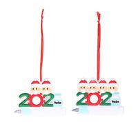 Adfaga Adornos navideños Personalizados de la Vacuna 2021 con diseño de Papá, Adornos Colgantes de PVC Pintados a Mano para Regalar a Familiares y Amigos en Navidad (Juego de 2 pi (Familia de 2