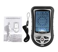 Adfaga Altímetro Digital Barómetro Brújula Herramienta Multifuncional para Exteriores con pronóstico del Tiempo Termómetro para Senderismo Camping Montañismo Negro 9,1 cm x 5 cm