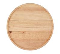 Adfaga Bandeja de madera redonda, bandeja de servicio gruesa y resistente de 30cm para desayuno, Pizza, aperitivos, cena familiar, plato de madera grande compuesto