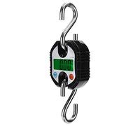 Adfaga Báscula de grúa digital de 150 kg, peso de gancho colgante electrónico LCD, báscula industrial resistente para equipaje, pesca, acero inoxidable, ABS, negro, 230 mm