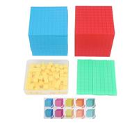 Adfaga Base Juego de 10 Bloques de manipulativos matemáticos, Cubos de conteo de plástico Coloridos para el Aprendizaje del Valor posicional, Juguetes educativos, Suministros para