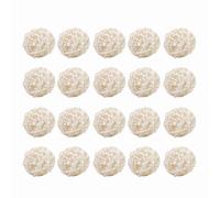 Adfaga Bolas Decorativas de ratán Natural, Adornos de Mimbre Tejidos a Mano para decoración de Bodas, Fiestas navideñas, Juego de 20 Piezas en 5 Colores, Blanco, Amarillo, Rojo, ne (Blanca)