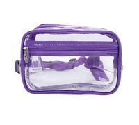 Adfaga Bolsa de Impermeable Transparente Transparente Gran Capacidad de Cintura con Correa Ajustable Bolso de Hombro de Cofre de PVC para Viajes Gimnasia conciertos de Playa de se (Púrpura)
